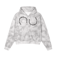 Dirty Washed Zip-Up Fleece Hoodie