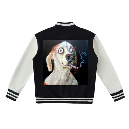 Two-Tone Fleeced Varsity Jacket